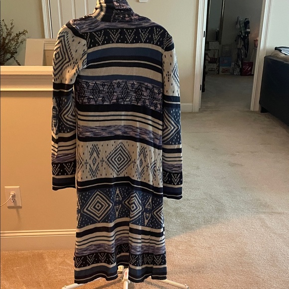 Geometric Patterned Open Front Cardigan - Picture 4 of 4